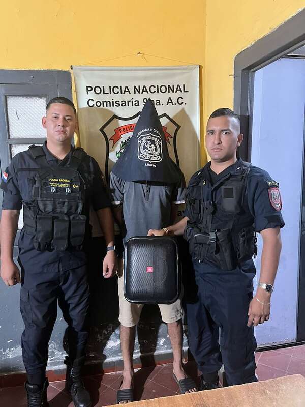 Detienen a hombre que robó parlante de un local en Limpio - Policiales - ABC Color