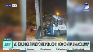 Chofer de colectivo ebrio choca contra columna tras esquivar bache en Artigas