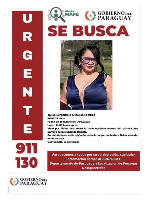 La búsqueda de una mujer desaparecida en Capiatá