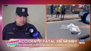 Accidente fatal en Ñemby: peatón muere atropellado al intentar cruzar la Ruta PY01