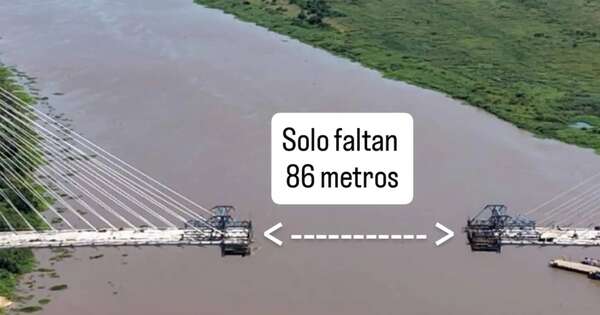 La Nación / Quedan solo 86 metros para la unión de ambos extremos del puente de la Bioceánica