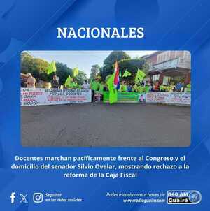 DOCENTES REALIZAN MOVILIZACIÓN DE RECHAZO DEL PROYECTO ACTUAL A LA REFORMA DE LA CAJA FISCAL