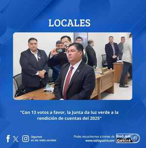 JUNTA DEPARTAMENTAL APRUEBA RENDICIÓN DE CUENTAS DEL GOBERNADOR