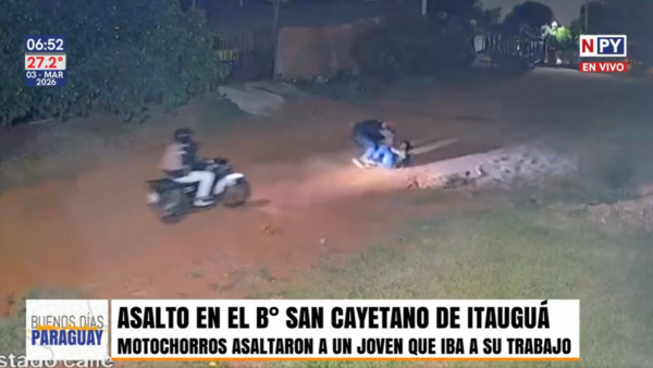 Violento asalto a un joven trabajador en Itauguá: motochorros intentaron apuñalar a la víctima