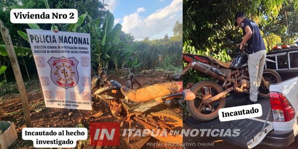 ALLANAN DOS VIVIENDAS EN OBLIGADO E INCAUTAN MOTOCICLETA Y AUTOPARTES