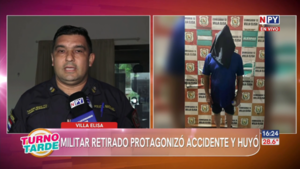 Militar retirado provoca accidente, huye y es detenido tras persecución