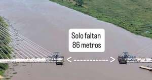 La Nación / Quedan solo 86 metros para unir los extremos del puente de la Bioceánica