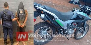 APREHENDEN A MENOR Y RECUPERAN MOTOCICLETA HURTADA EN CAPITÁN MIRANDA