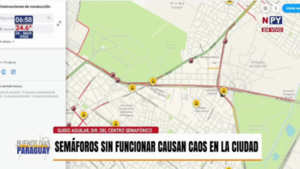Caos vehicular en Asunción: el 60% de los semáforos quedaron fuera de servicio tras el temporal