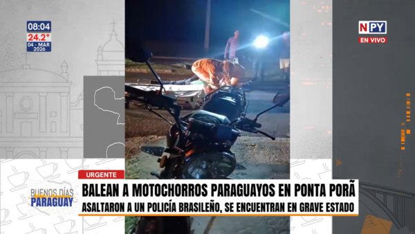 Presuntos motochorros paraguayos son baleados tras intentar robar a un policía de civil en Ponta Porã