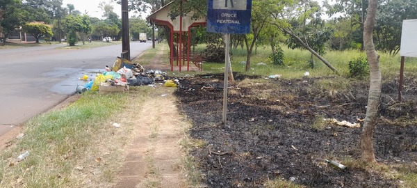 Incendio de pastizal en Encarnación habría sido causado por quema de basuras