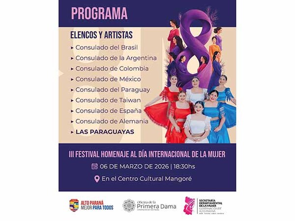 Festival homenaje al Día Internacional de la Mujer reunirá a artistas y representaciones culturales de varios países | DIARIO PRIMERA PLANA