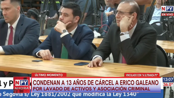 Condenan a 13 años de cárcel a Erico Galeano