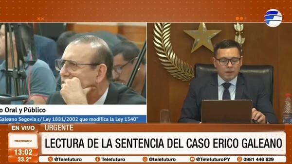 Condenan a 13 años a Erico Galeano por lavado de dinero y asociación criminal