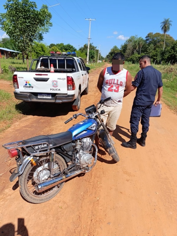 Policía recupera motocicleta hurtada y detiene a un joven en Horqueta - Concepción al Día