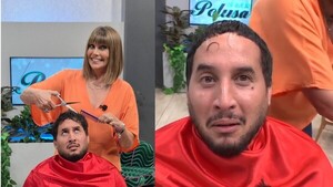 Pelusa Rubín le hizo un cambio de look a César Trinidad en vivo