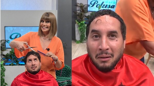 Pelusa Rubín le hizo un cambio de look a César Trinidad en vivo