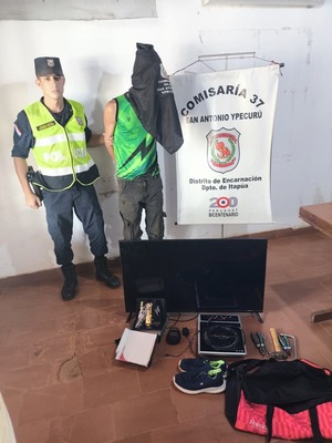 Aprehenden a presunto autor de hurto y recuperan varios objetos en San Antonio Ypekuru