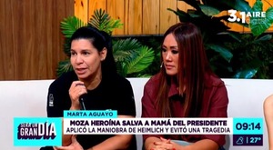 Con maniobra de Heimlich, moza salvó a la madre del presidente Peña - trece