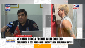 Policía antinarcóticos desmantela punto de venta de drogas frente a un colegio