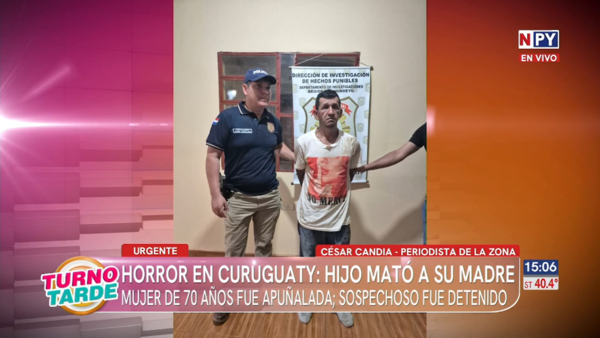 Conmoción en Curuguaty: hombre es detenido tras matar a su madre de siete puñaladas