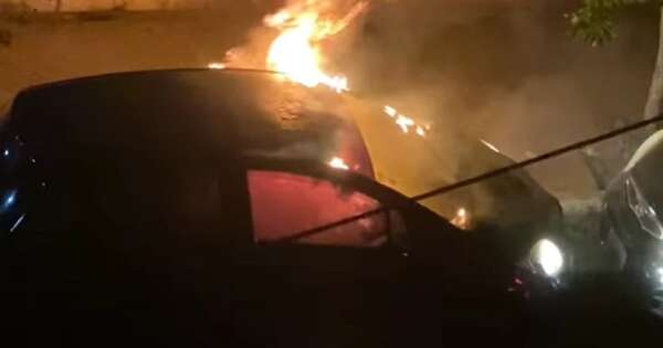 La Nación / En Hernandarias incendio consumió cinco vehículos de una agencia de turismo