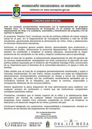 Gobernadora emite comunicado sobre Hambre Cero y destaca impacto en más de 40.000 estudiantes de Concepción - Concepción al Día