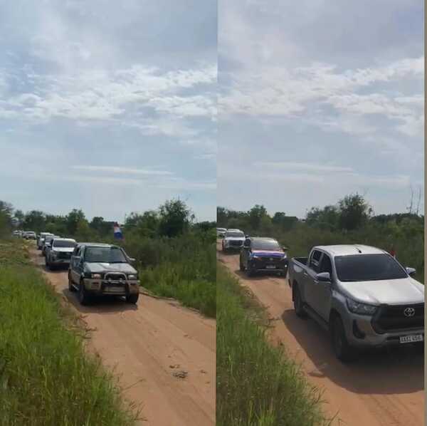 Vecinos de San Bernardino realizan caravana contra invasiones de terrenos