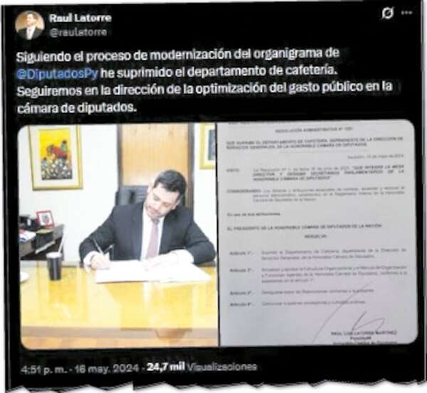 Diputados gastarán más de G. 354 millones para café, cocido y chipitas - Política - ABC Color