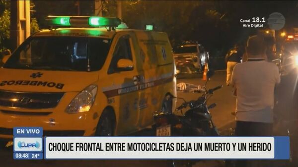 Choque frontal entre motocicletas deja un fallecido y un herido en San Antonio