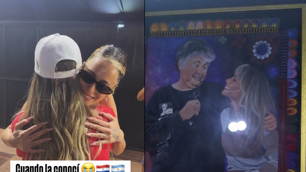 Marilina le hizo un regalo a Tini: "Le obsequié un cuadro pintado a mano con ñandutí"