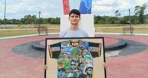 La Nación / Artista paraguayo juntó su pasión por el fútbol y la música pintando remeras para sus ídolos