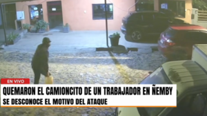 Video: Desconocidos queman camión de una panadería en Ñemby