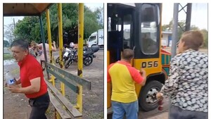 ¡Chofer derramó agua a una pasajera!