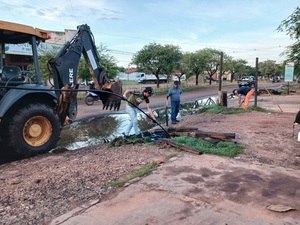 Trabajos de desagüe cloacal se iniciaron en el barrio San Luis de Concepción - Concepción al Día