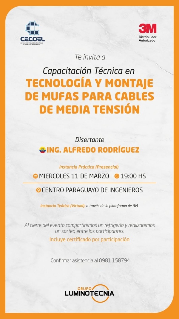CECOEL y 3M anuncian capacitación técnica sobre montaje de mufas para cables de media tensión - Amigo Camionero