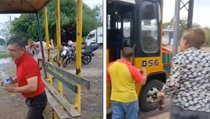 Chofer derramó agua a pasajera tras discusión