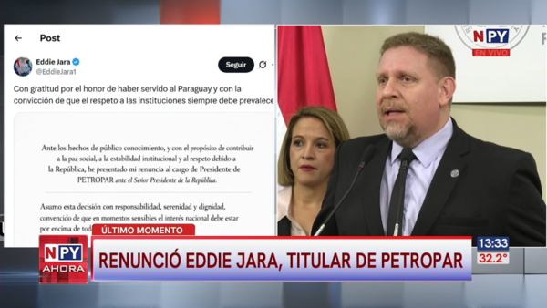 Eddie Jara renuncia a la presidencia de Petropar