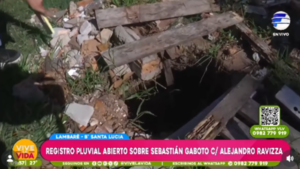 Registro pluvial abierto sobre Sebastián Gaboto c/ Alejandro Ravizza