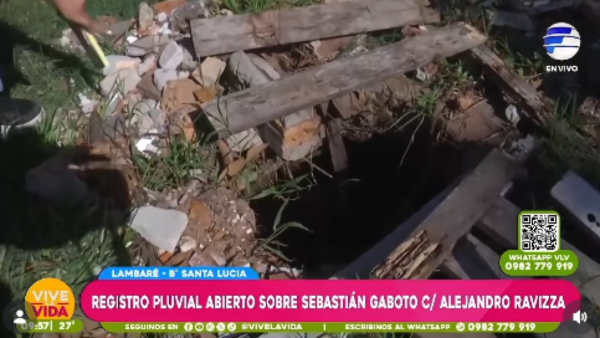 Registro pluvial abierto sobre Sebastián Gaboto c/ Alejandro Ravizza
