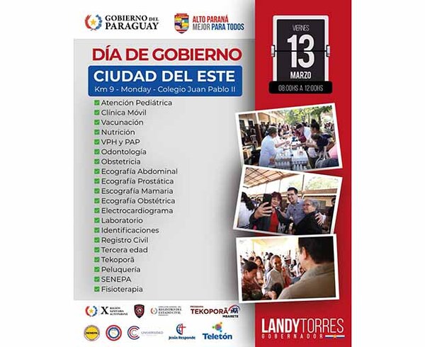 Gobernación de Alto Paraná realizará jornada “Día de Gobierno” en Ciudad del Este | DIARIO PRIMERA PLANA