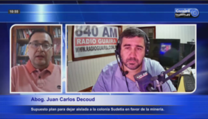 Supuesto plan para dejar aislada a la colonia Sudetia en favor de la minería