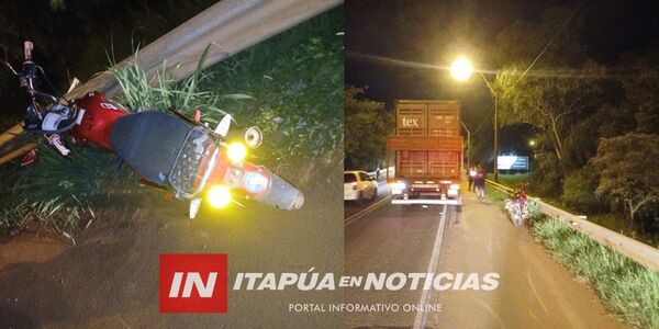 FALLECE JOVEN TRAS GRAVE SINIESTRO VIAL ENTRE CAMIÓN Y MOTOCICLETA EN HOHENAU