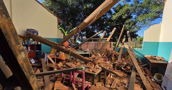Diario HOY | Escuela sufre derrumbe del techo de un aula en Caaguazú