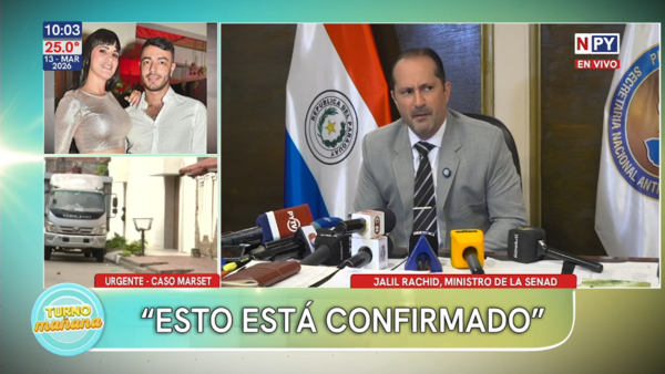 "Esto está confirmado": el ministro de la SENAD confirma la captura de Sebastián Marset