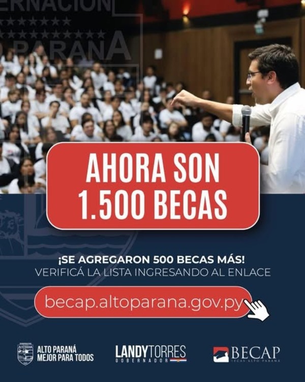 Aumentan a 1.500 los beneficiarios del programa de becas BECAP - ADN Digital