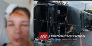 VUELCO DE BUSES CON DERIVACIÓN FATAL:  PASAJERA RELATÓ LOS MOMENTOS DE TERROR