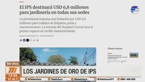 Escándalo en IPS: gastarán USD 6,8 millones en jardinería
