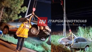 CONDUCTOR RESULTÓ CON LESIONES TRAS APAROTOSO VUELCO EN FRAM 