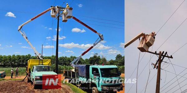 ANDE REALIZA IMPORTANTES MEJORAS EN EL SISTEMA ELÉCTRICO EN  ITAPÚA